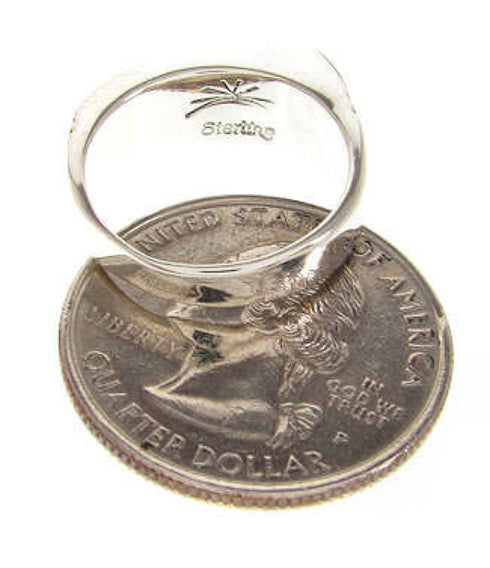 Southwest Multicolor Inlay Silver Ring Size 6-1/4 YS58776